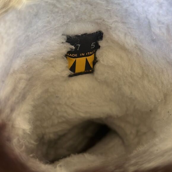 TECNICA Goat Fur Winter Boots Italy Leather Wedge Women 37/5 - Picture 10 of 11